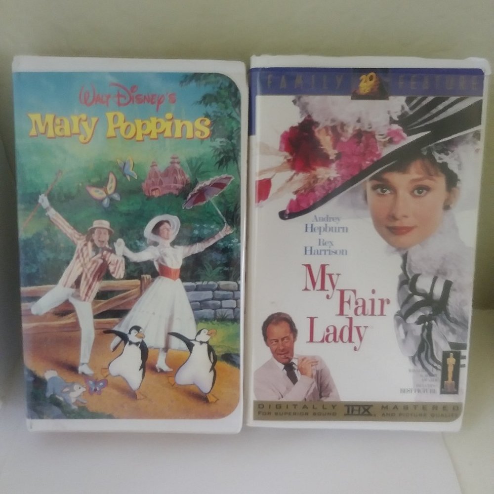 Vintage 1964 Mary Poppins & My Fair Lady VHS Tapes
